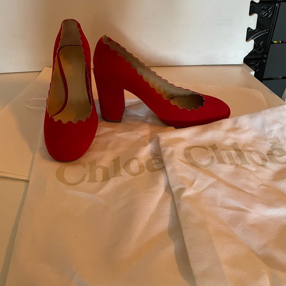 Chloé Lauren Suede Pumps,size 37 - Picture 3 of 3